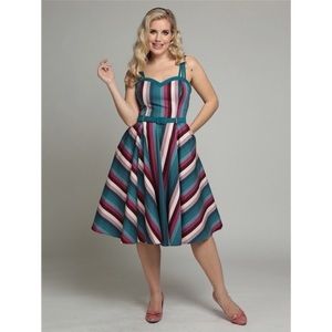 Collectif Nova Paradise Stripe Swing Dress